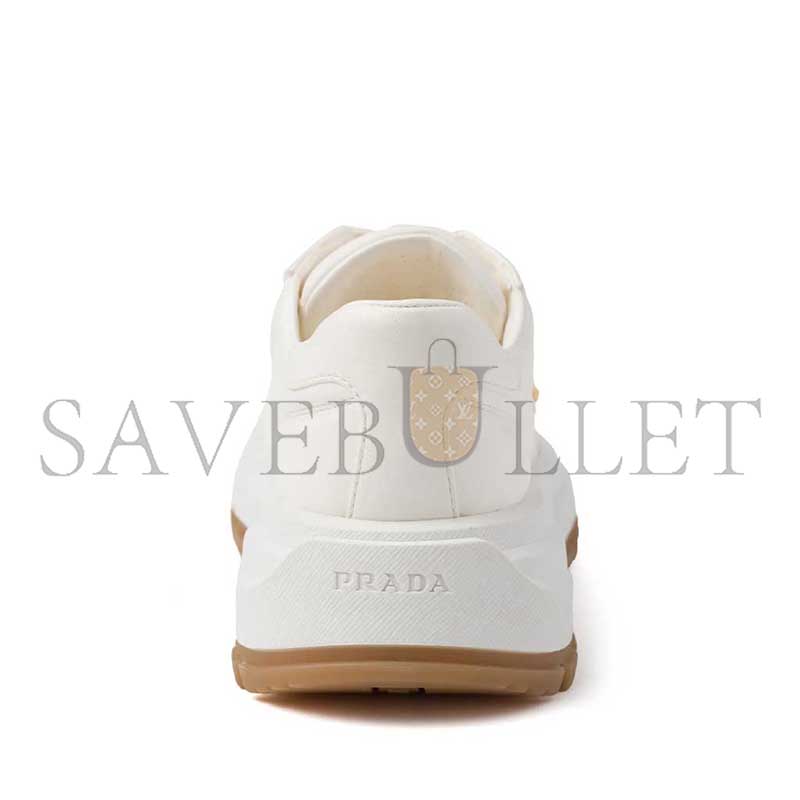PRADA TRIANGLE-LOGO LEATHER SNEAKERS 1E804M